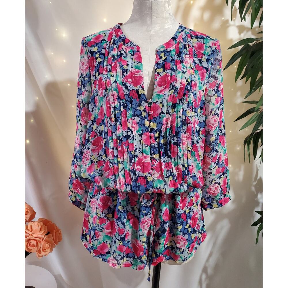 Joie X Revolve Amara C 100% Silk Floral Romper Womens Size M Pockets Bloomcore